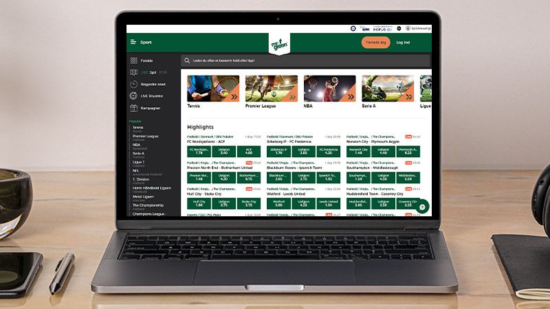 Mr Green sportsside pÄ den bÊrbare computerskÊrm