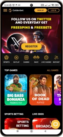GoldenBet Casino Site på mobilskærmen