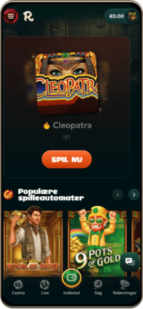 Rivo Casinos Hovedside på Mobilskærm