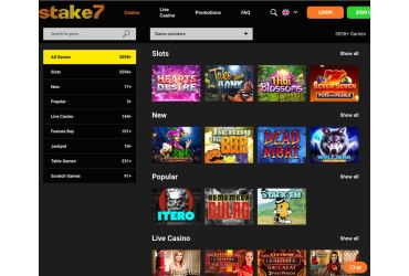 Stake7 casino Populære spil