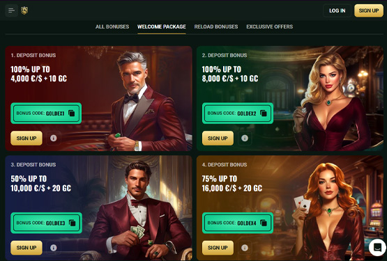 Bonusser og kampagner på Goldex Casino