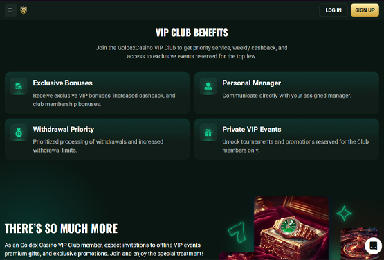 VIP program på Goldex Casino