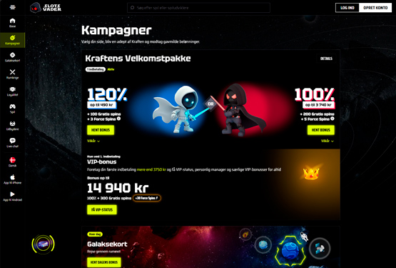 Bonusser og kampagner på SlotsVader Casino