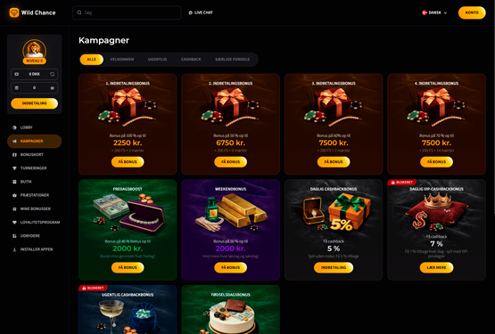 Bonusser og kampagner på WildChance Casino