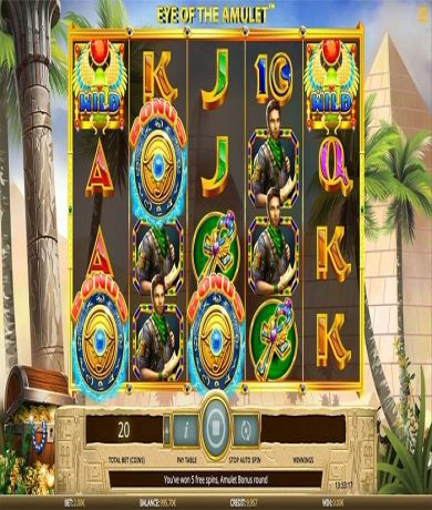 Spil gratis lige nu på Eye of the Amulet spillemaskine online fra iSoftbet | Danske Casinoer