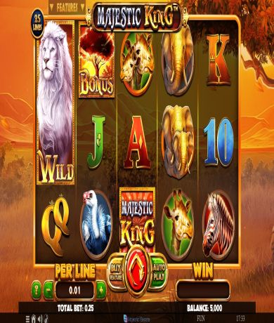 Spil gratis lige nu på Majestic King online spilleautomat fra Spinomenal | Danske Casinoer